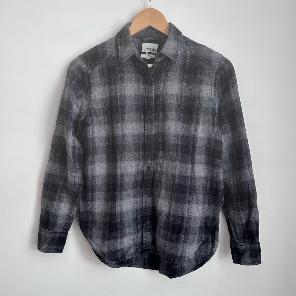 WILFRED FREE Plaid Button Down Cotton Flannel Shirt